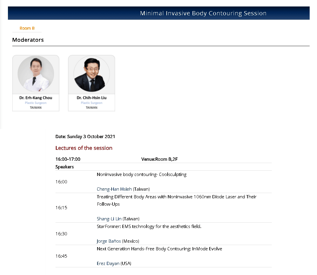 周爾康醫師受邀擔任2021 TSAPS Minimal Invasive Body Contouring Session議程座長-02